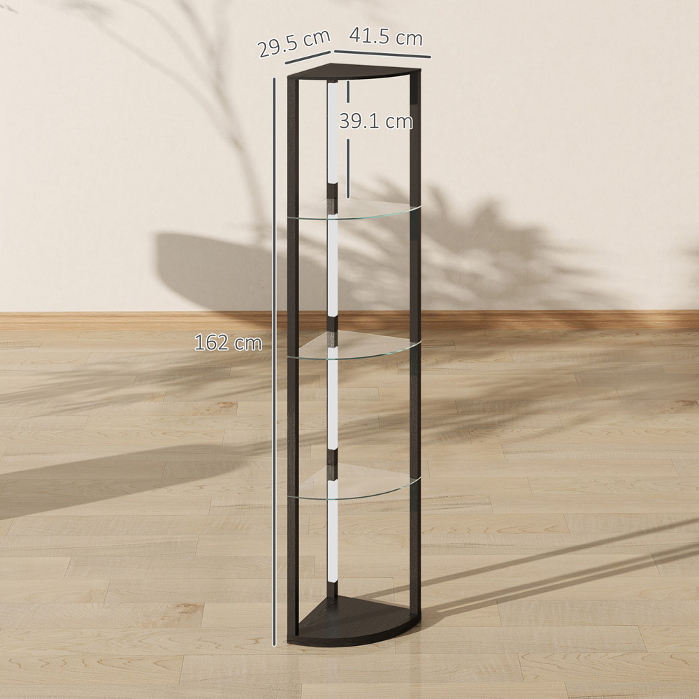HOMCOM 4 Shelf Corner Dimmable LED Floor Lamp with Foot Switch Image 9