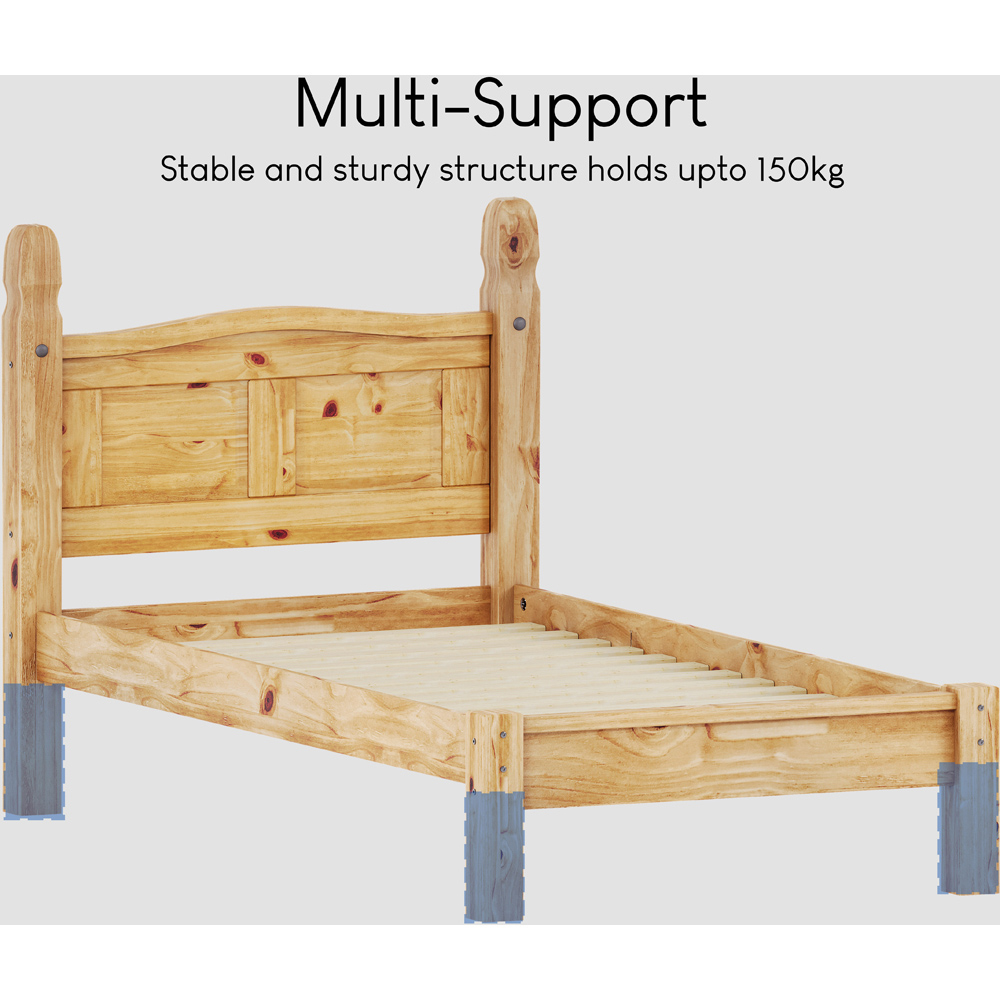 Vida Designs Corona Single Pine Low Foot Bed Frame Image 5