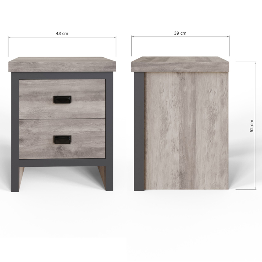 GFW Boston Grey 3 Piece Bedroom Furniture Set Image 8