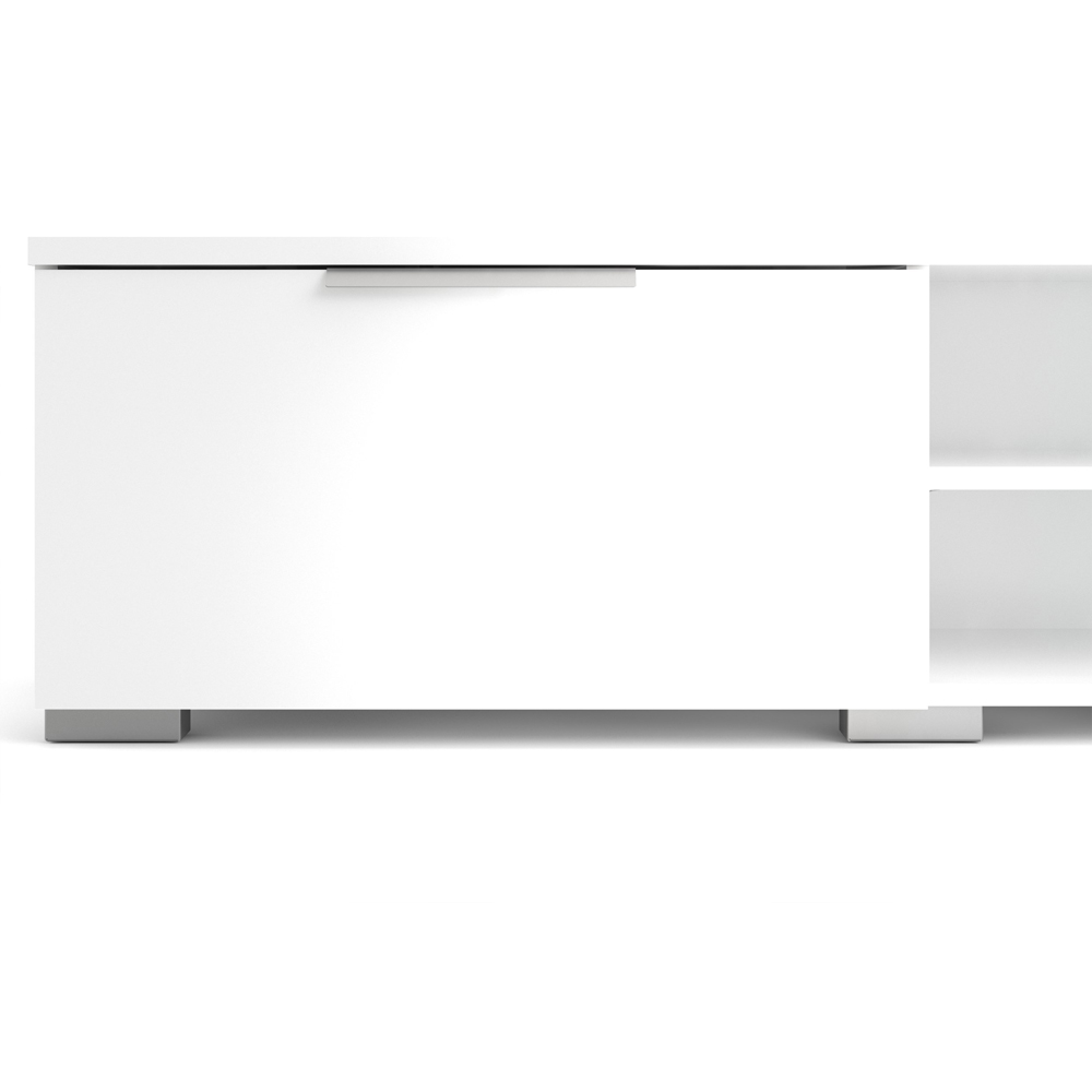 Florence Match 2 Drawers 2 Shelf White High Gloss TV Unit Image 7