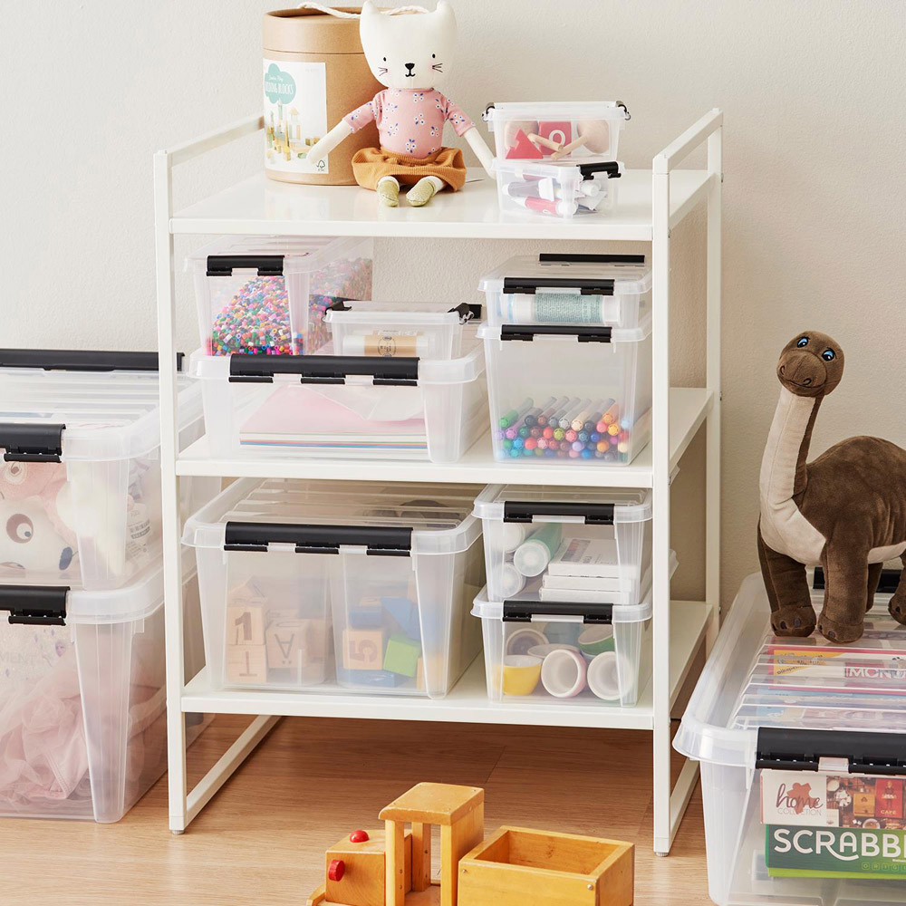 SmartStore Classic Clear Plastic Stackable Storage Box 32L 4 Pack Image 2