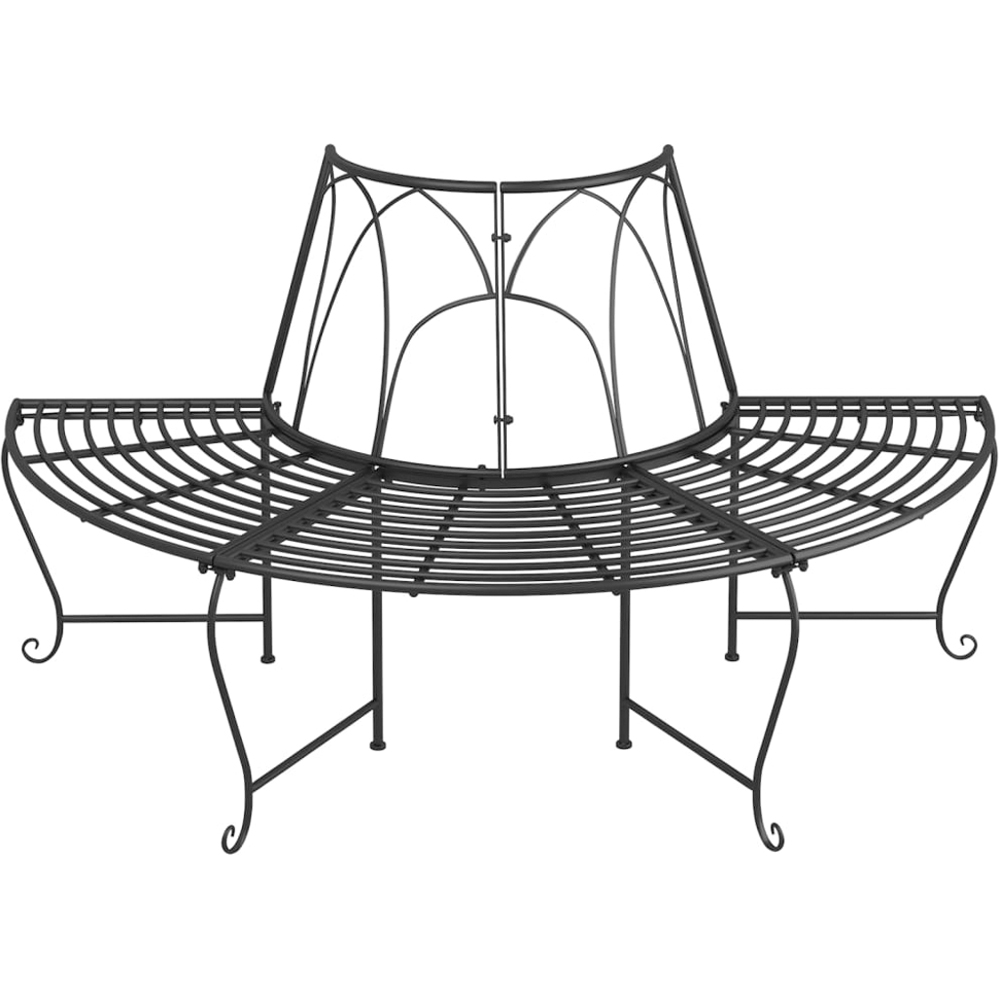 vidaXL Black Steel Half Round Circular Tree Image 3