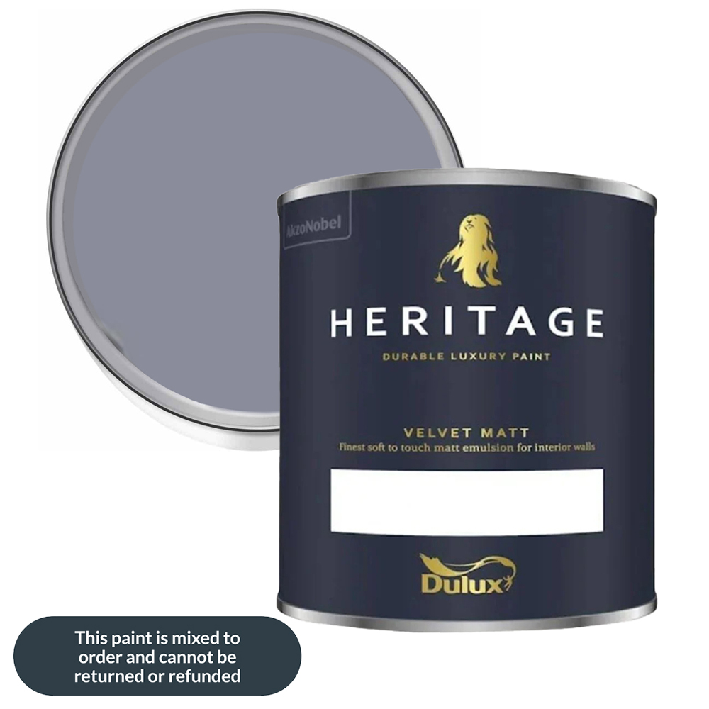 Dulux Heritage Walls and Ceilings Violet Night Velvet Matt Emulsion Paint 1L Image 1