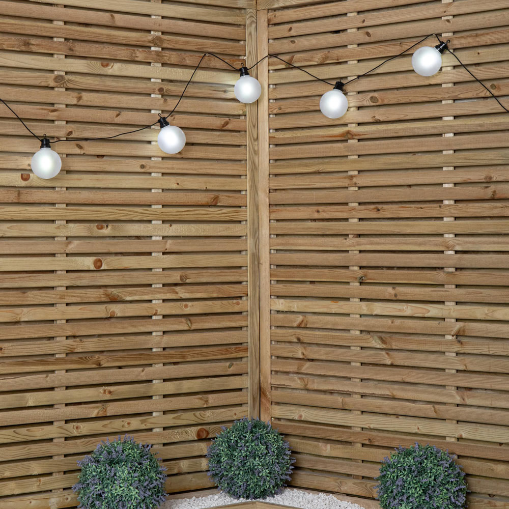 Samuel Alexander 10 White LED Frosted Ball Style Cap Christmas String Light 4.5m Image 1