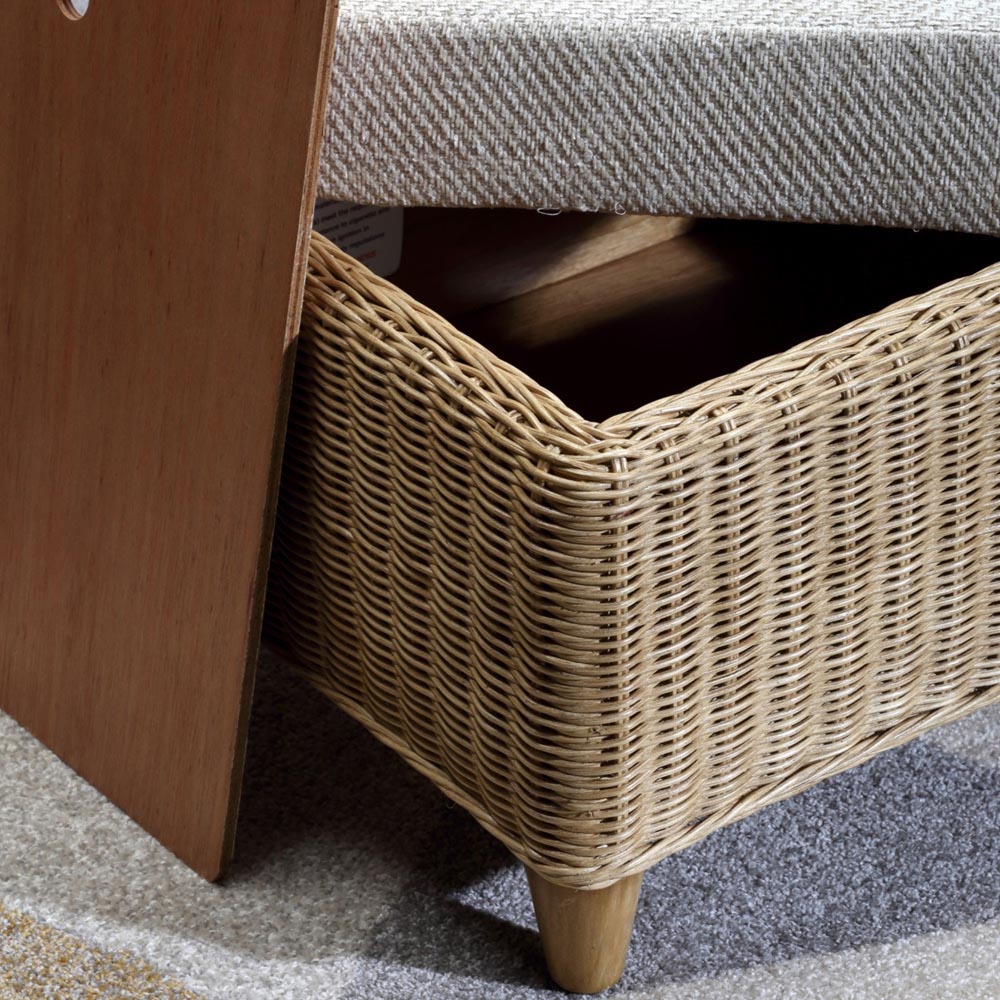 Desser Furniture Seville Light Oak Natural Rattan Jasper Footstool Image 4