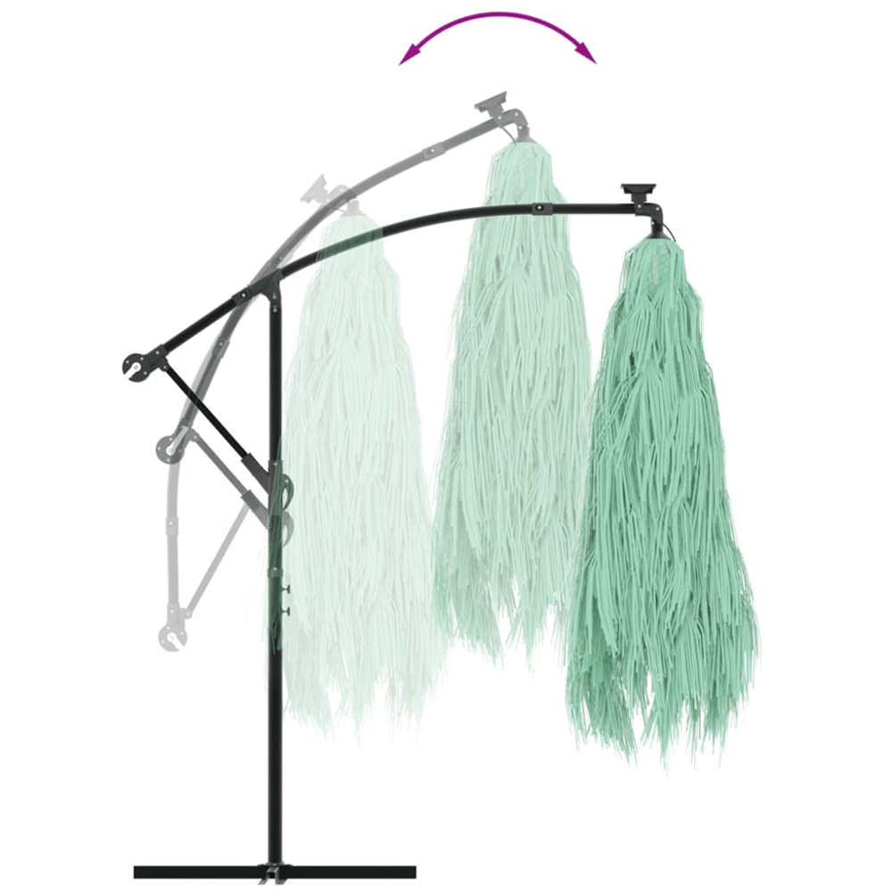 vidaXL Green Straw Top Cantilever Parasol with Steel Pole 2.9m Image 5