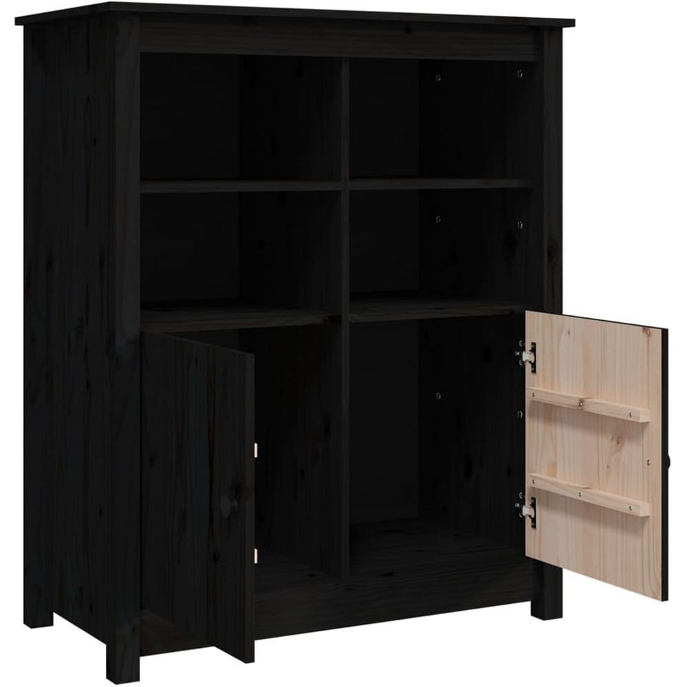 vidaXL 2 Door 4 Shelf Black Wooden Sideboard Image 6