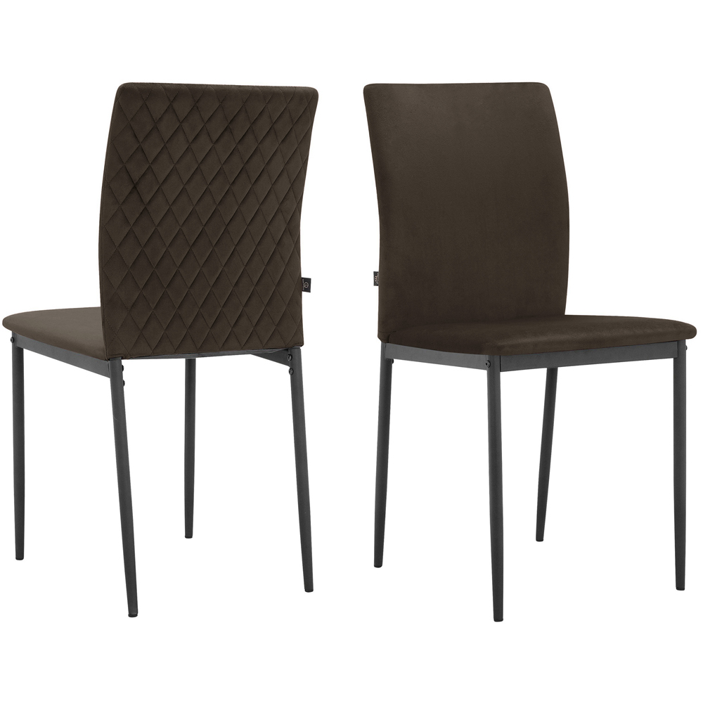 Loft24 Pavia Set of 2 Mink Velvet Dining Chair Image 7