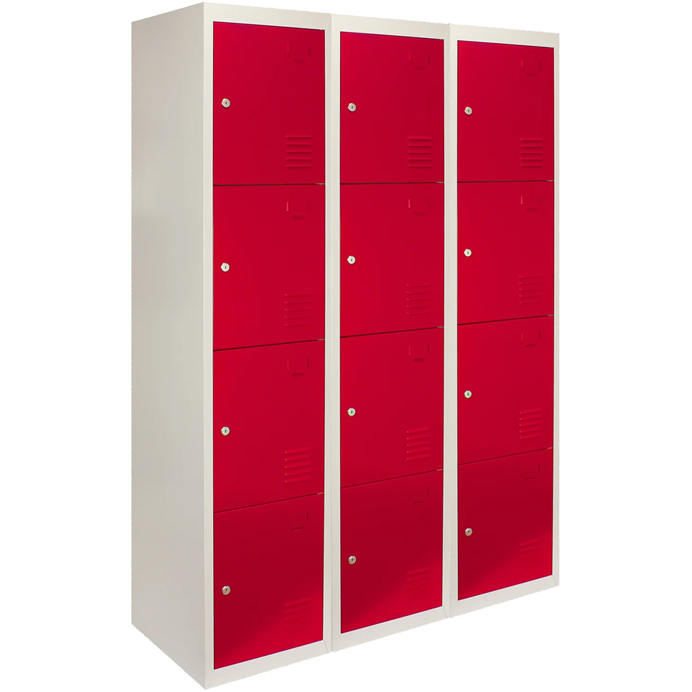 Monstershop 4 Doors Red Metal Changing Room Storage Lockers Image 2