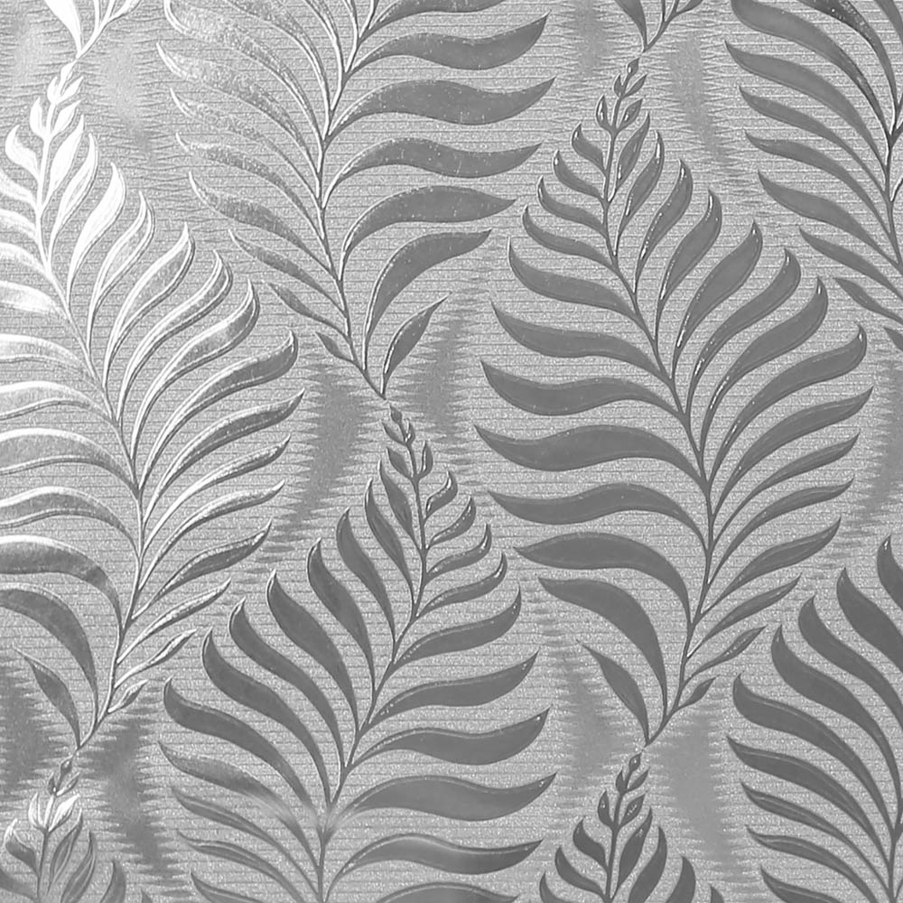 Arthouse Foil Embossed Leaf Silver Wallpaper Image 1