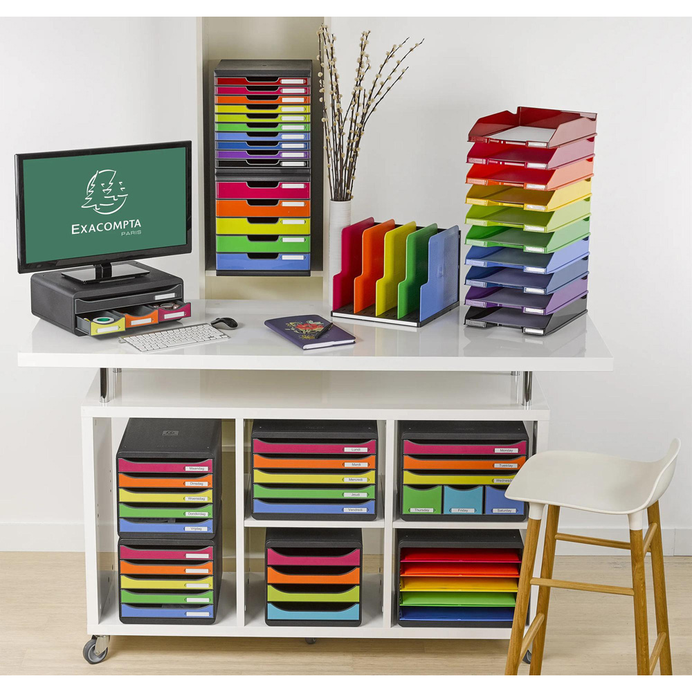 Exacompta EcoBlack A4 Black Recycled Letter Tray 6 Pack Image 8