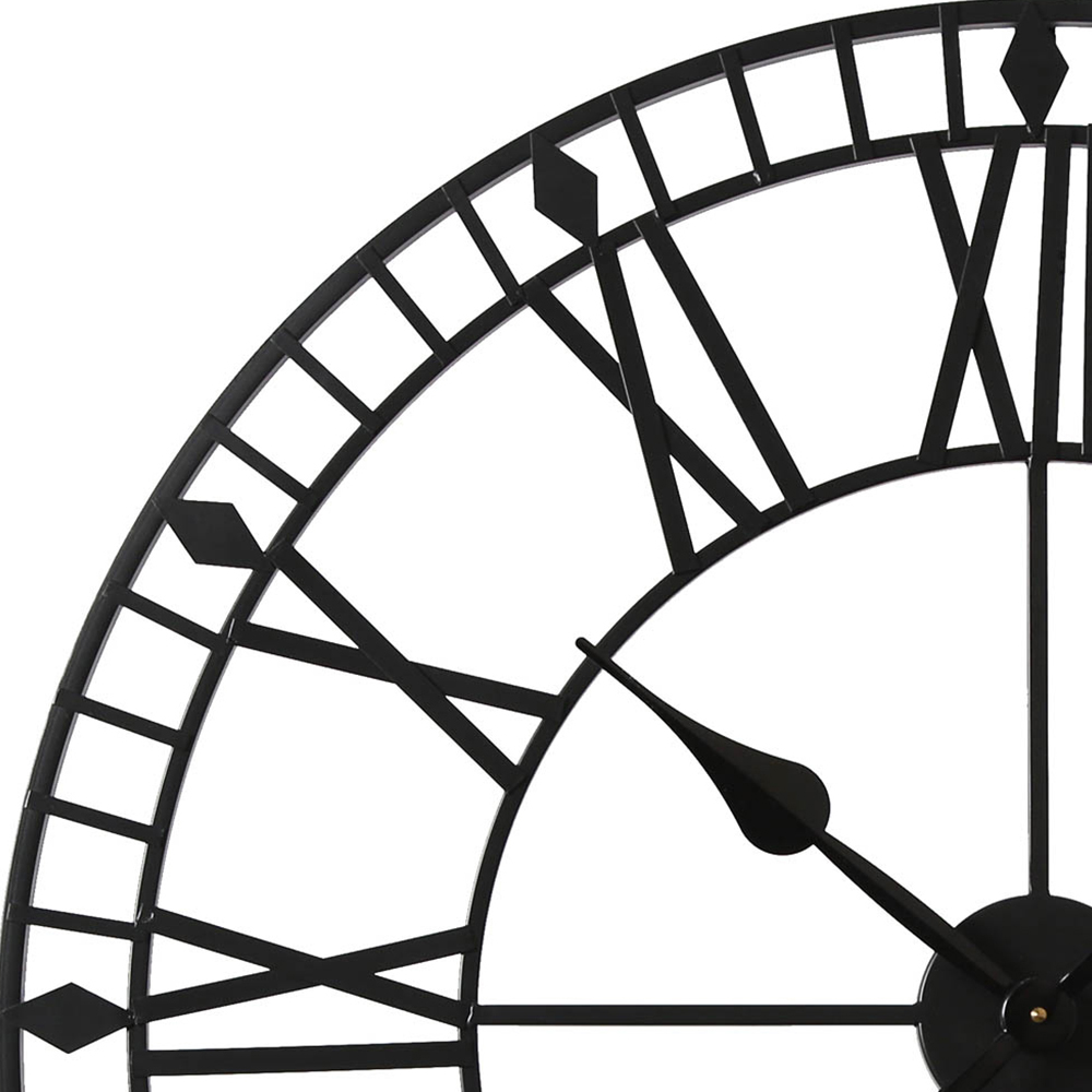 EOS Black Skeleton Wall Clock with Roman Numerals 80cm Image 4