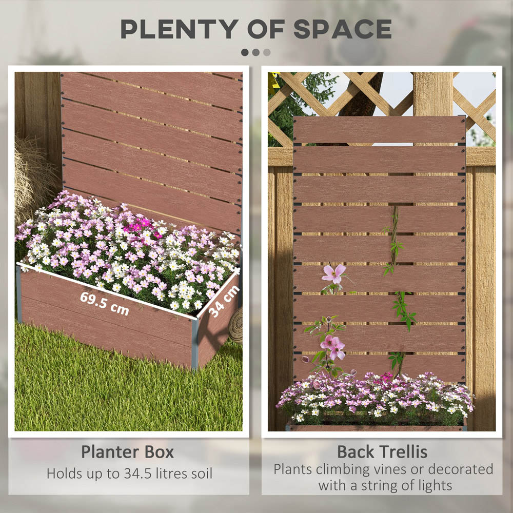 Outsunny Brown Raised Garden Bed Planter Box with Trellis Image 4