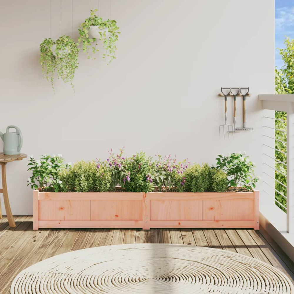 vidaXL Natural Solid Douglas Fir Wood Garden Planter 180 x 31 x 31cm Image 2