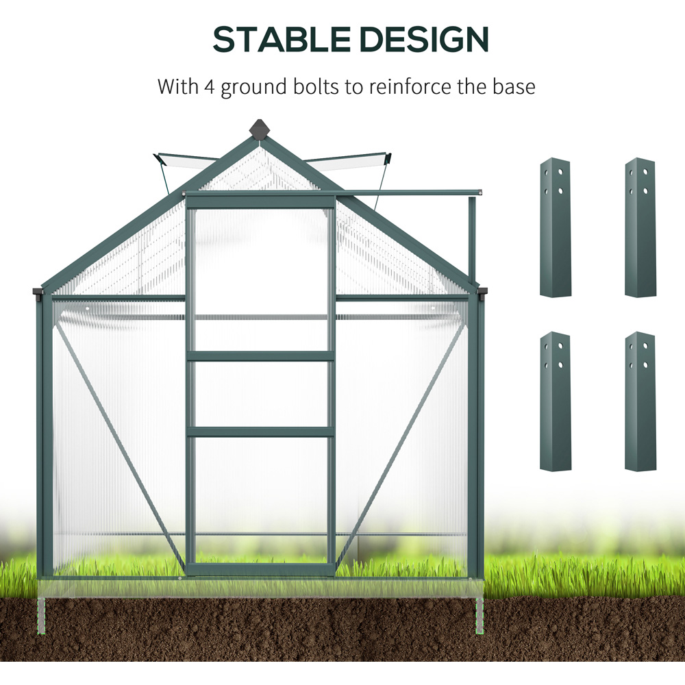 Outsunny 6 x 10ft Green Polycarbonate Greenhouse Image 6