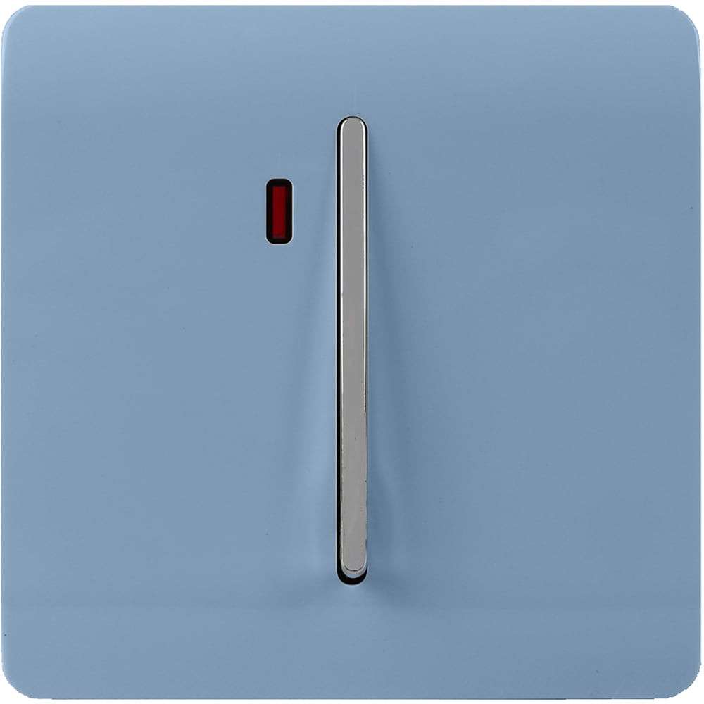 Trendi Switch 1 Gang 20amp Sky Blue Rocker Switch Image 1