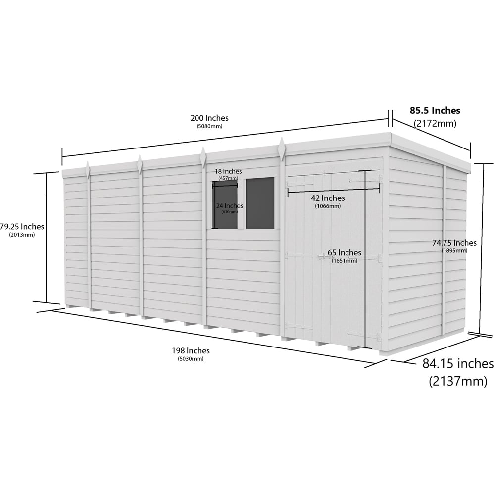 DIY Sheds 17 x 7ft Tongue and Groove Timber Pent Garden Shed Image 9