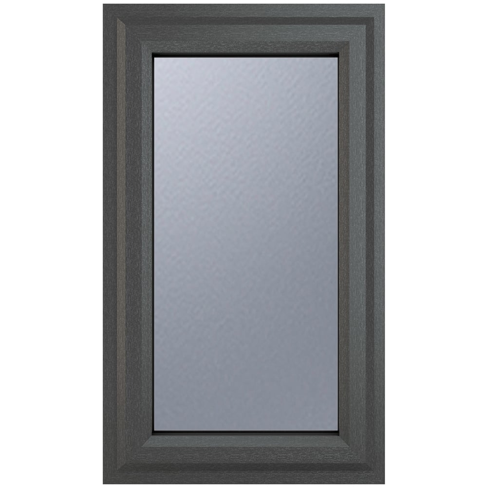 Crystal uPVC Double Glazed Window Left Hand Side Hung Grey White Obscure Glass 610x1115mm Image 1