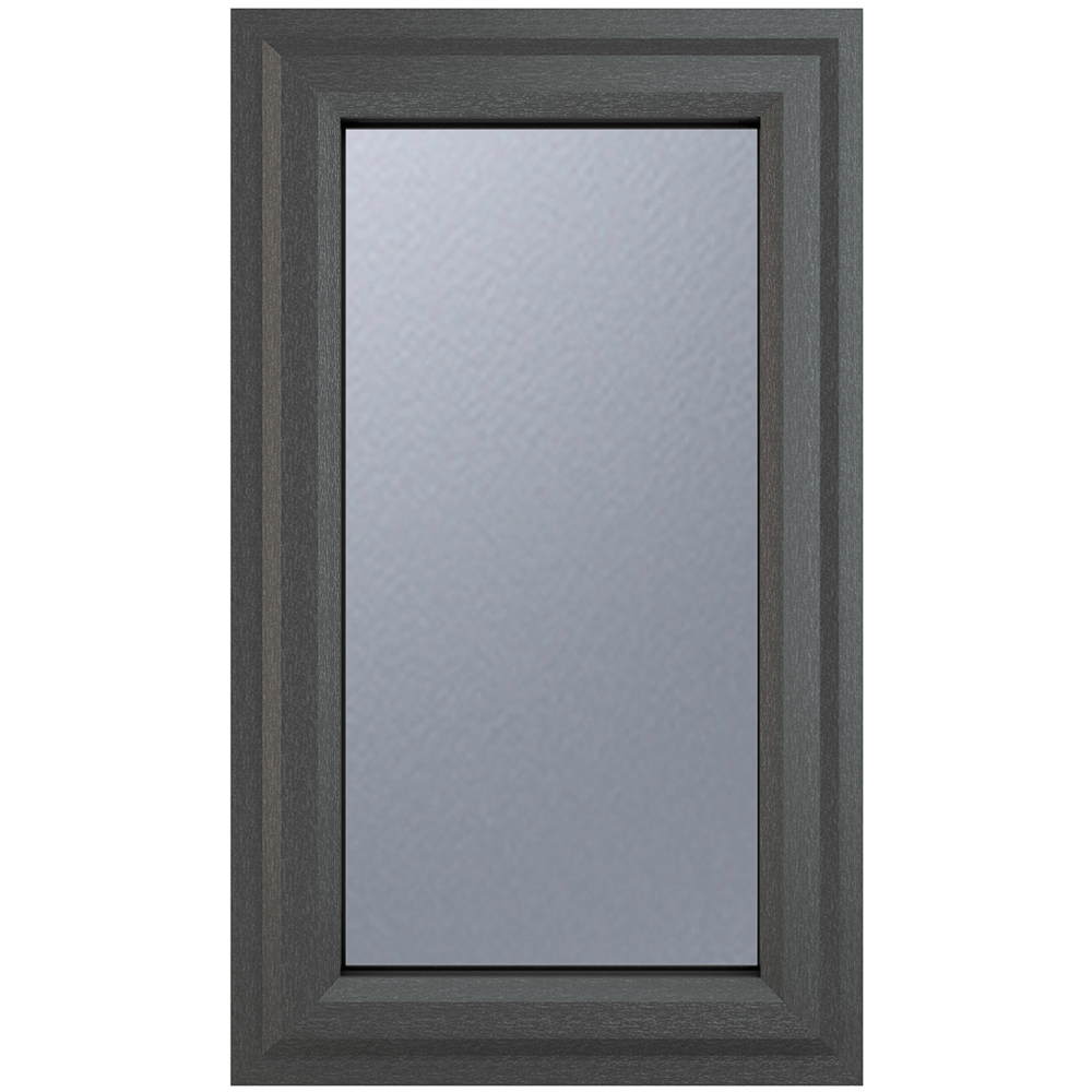 Crystal uPVC Double Glazed Window Left Hand Side Hung Grey White Obscure Glass 610x1040mm Image 1