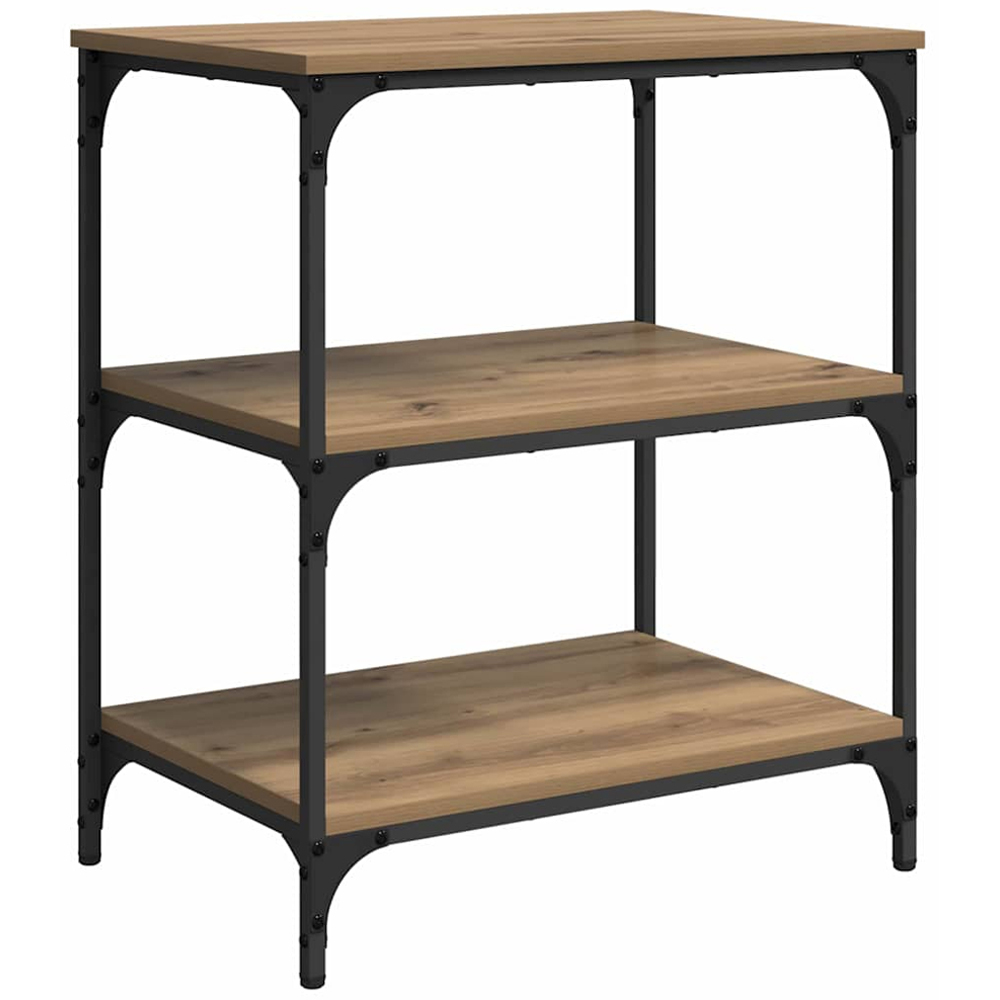 vidaXL 3 Shelf Artisan Oak Kitchen Trolley Image 5