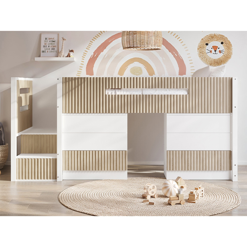 Flair Luca White and Oak Ribbed Mid Sleeper Image 8
