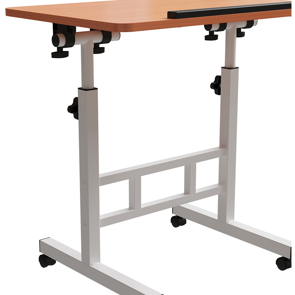 Living and Home Walnut Height Adjustable Laptop Table with Wheels 60 x 40cm Image 7