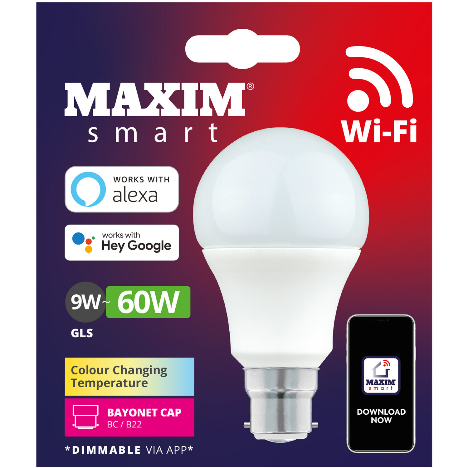 Maxim Smart LED A60 GLS B22 Bulb Pearl Image