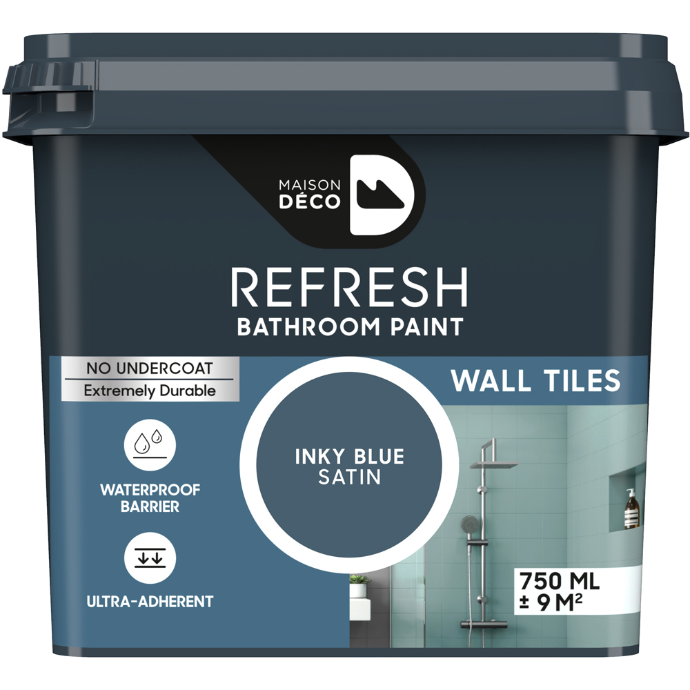 Maison Deco Refresh Bathroom Inky Blue Satin Paint 750ml Image 2