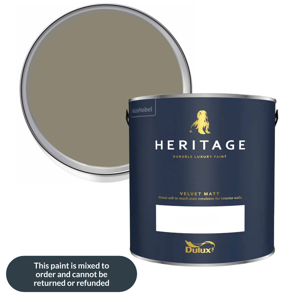 Dulux Heritage Walls and Ceilings DH Drab Velvet Matt Emulsion Paint 2.5L Image 1