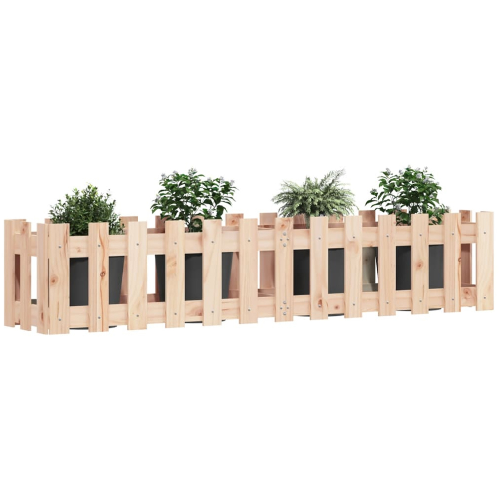 vidaXL Brown Solid Pine Wood Raised Garden Bed 30 x 150 x 30cm Image 2