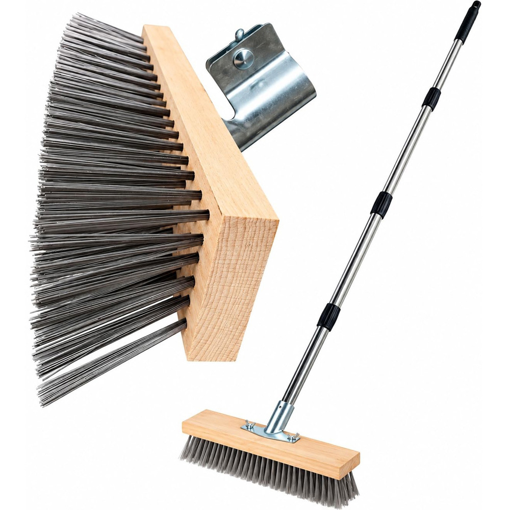 ATEK Heavy Duty Wire Broom with Telescopic Handle 57 inch Image 2
