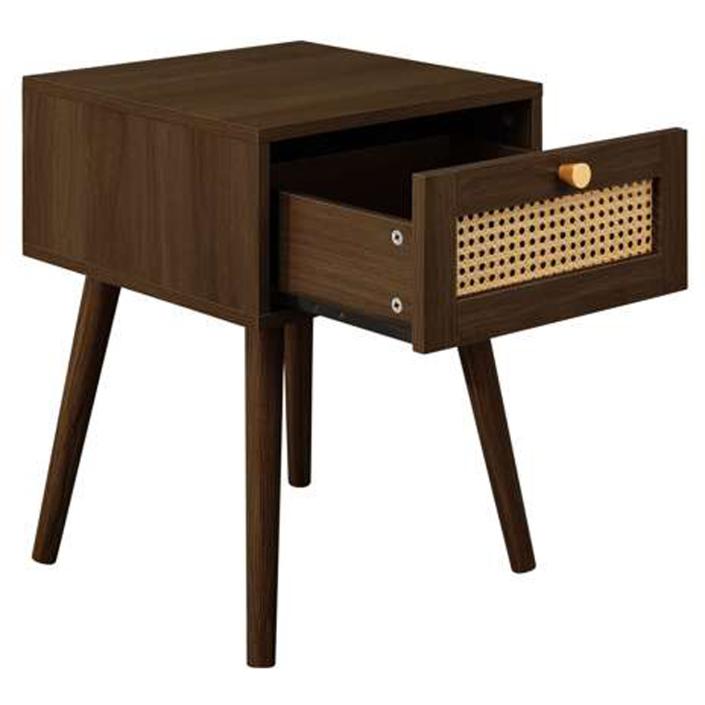 Croxley Single Drawer Rattan Bedside Table Image 3