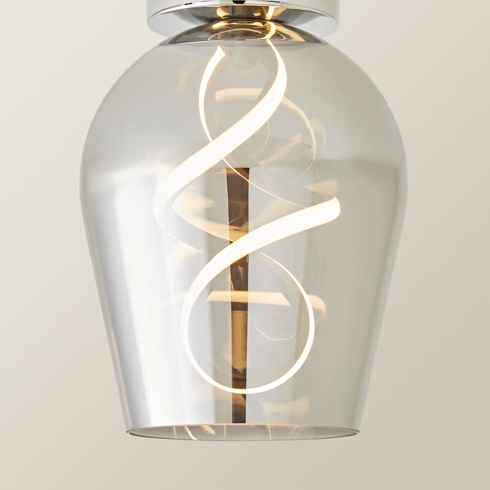 ValueLights Helix Smoked Glass Integrated LED Ceiling Light Image 3