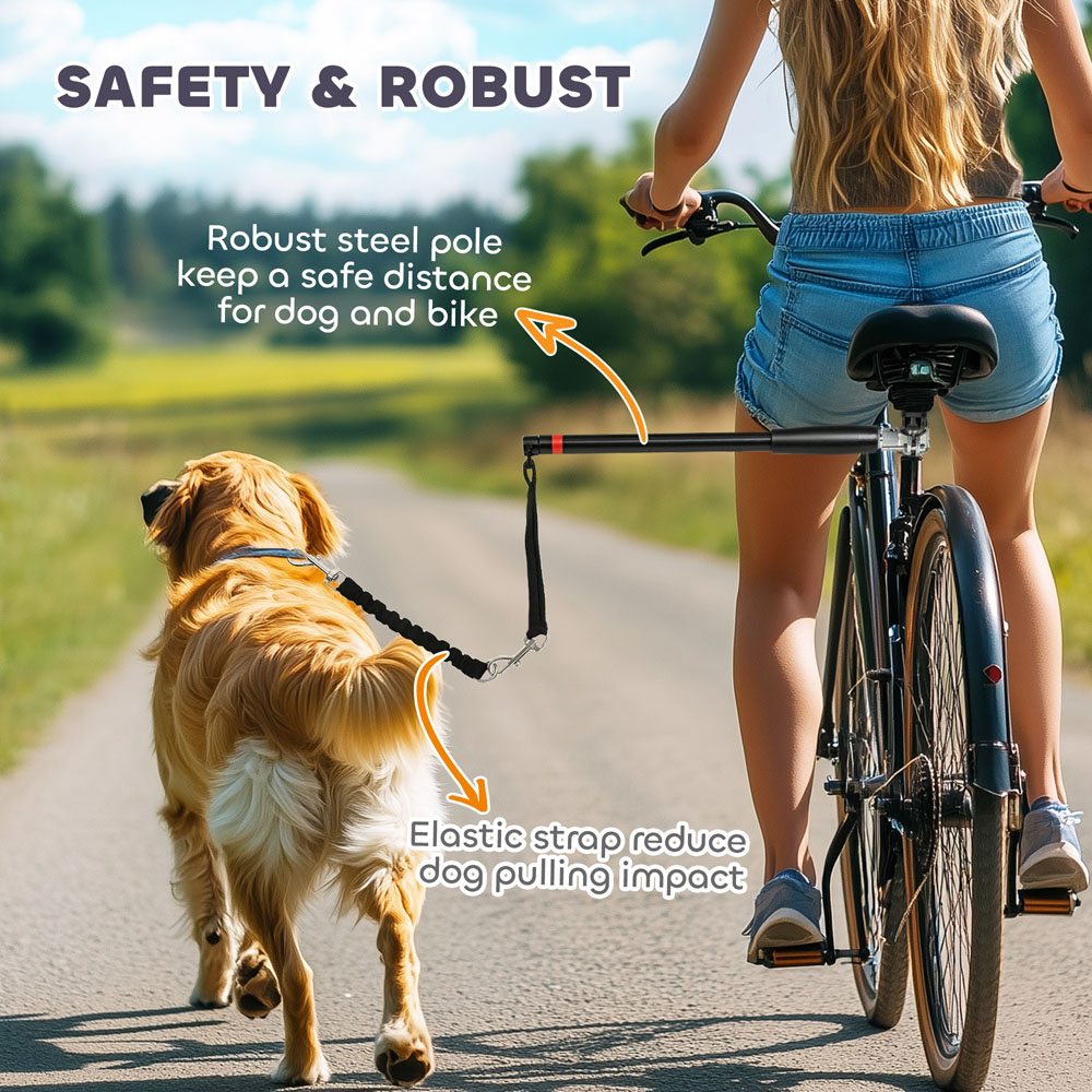 PawHut 20 to 40cm Black Dog Lead Image 5