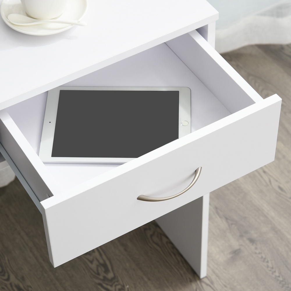 Portland White Computer Desk with Shelf Drawer Image 3