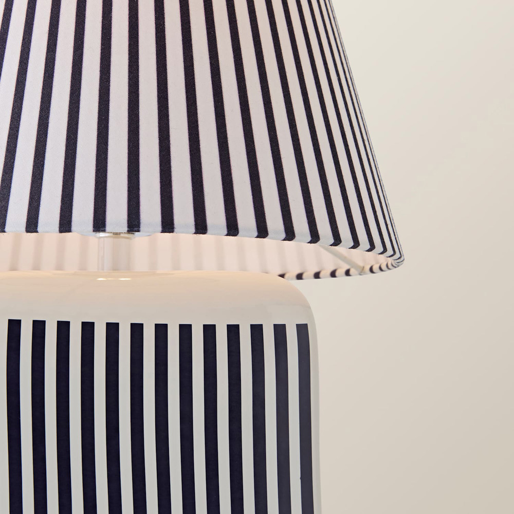ValueLights Howard Stripe Print Ceramic Portable Rechargeable Table Lamp Image 4