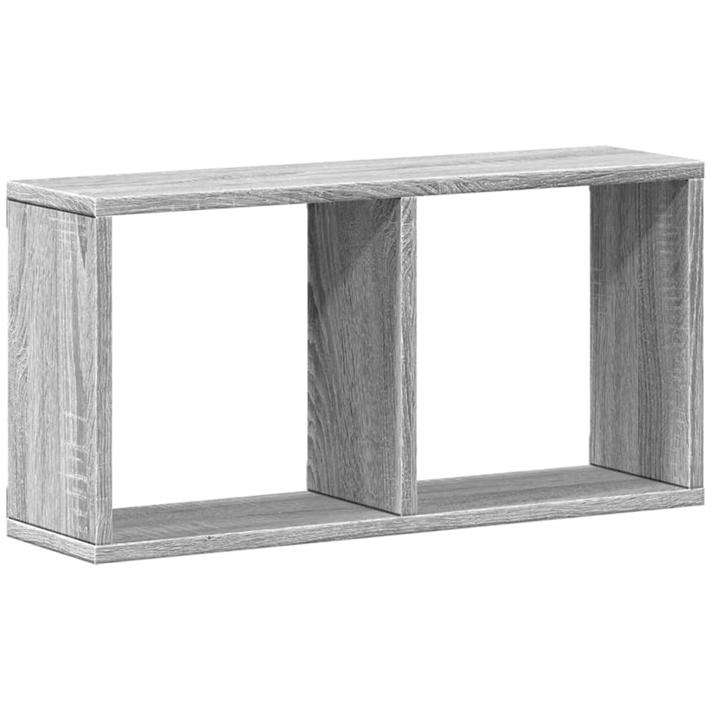 vidaXL 2 Shelf Grey Sonoma Floating Wall Shelf Image 2