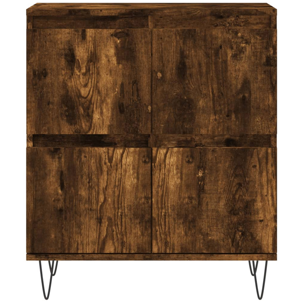 vidaXL 4 Door Smoked Oak Sideboard with Metal Legs Image 5