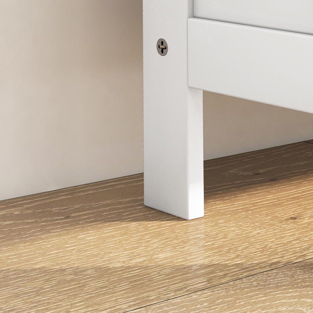 HOMCOM 3 Drawer White Narrow Flip Shoe Storage Cabinet Image 4