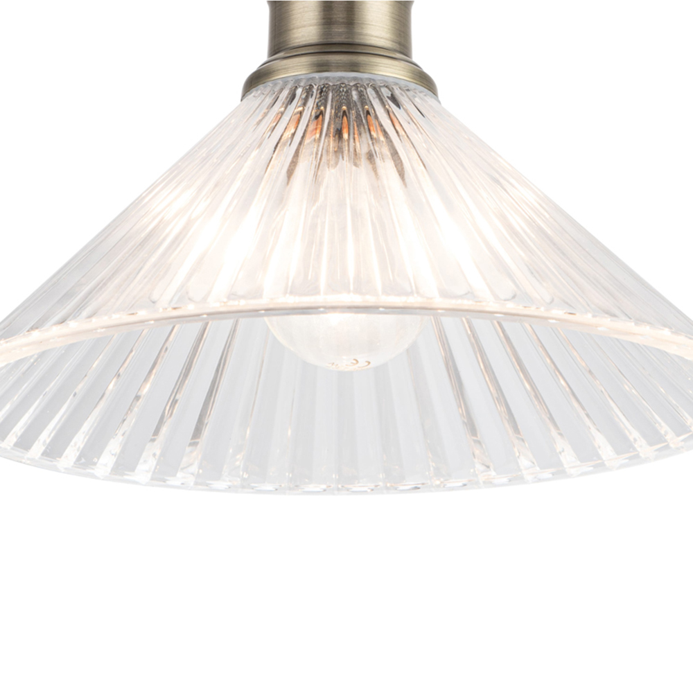 Cosylyte Bowley Matt Black Ribbed Glass Flush Ceiling Light Image 4