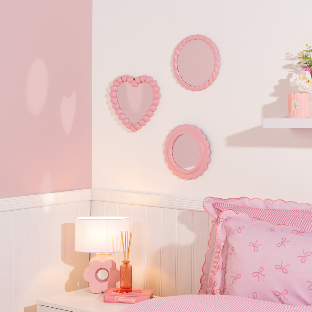 Set of 3 Ballet Bobble Mirrors Pink Image 2