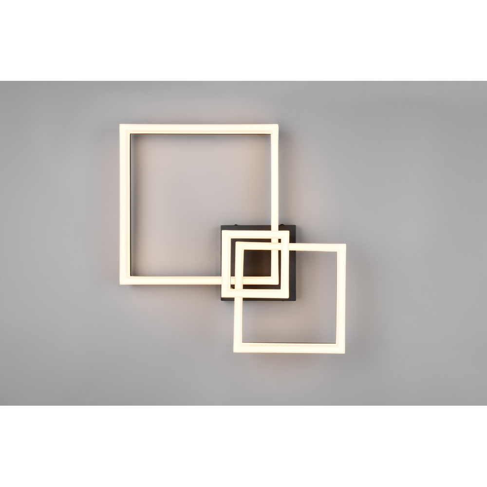 TRIO Camino Matt Black Square LED Ceiling Light Image 3