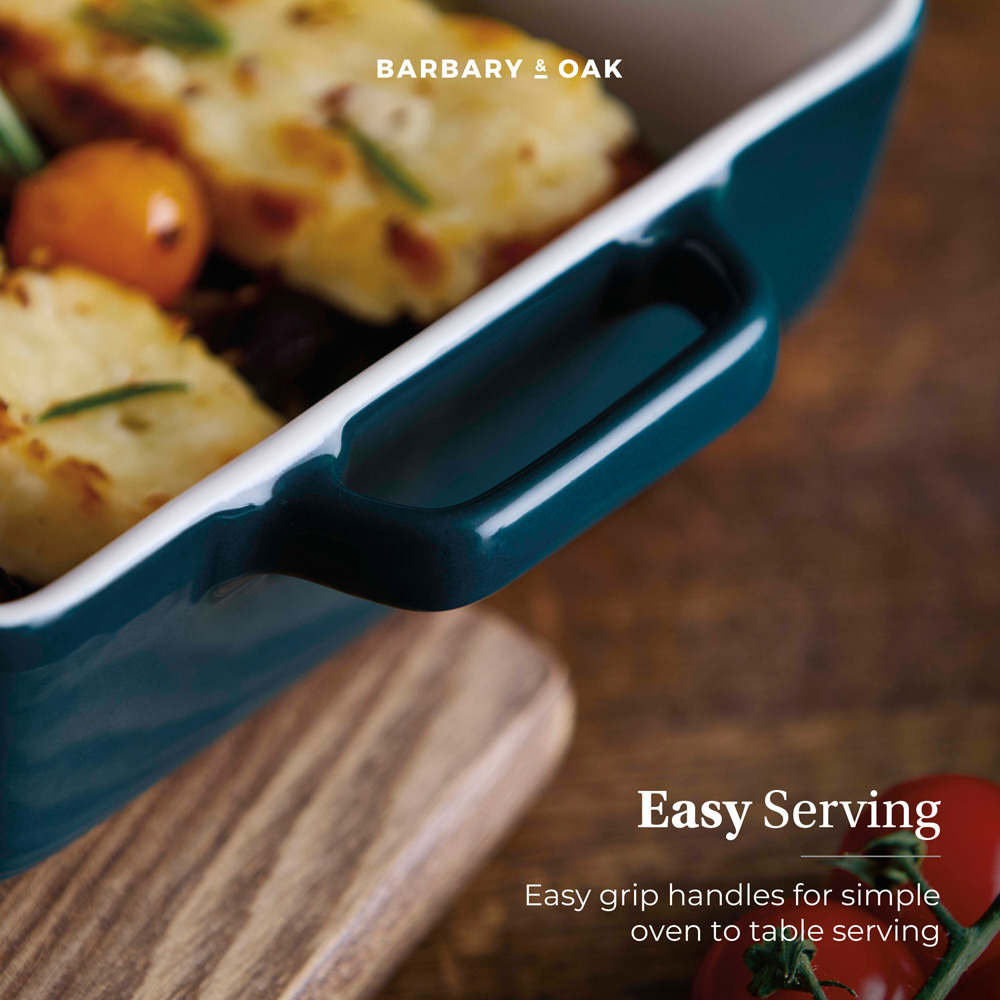 Barbary & Oak Nattura 20.5cm Set of 2 Agave Stoneware Square Baking Dish Image 5