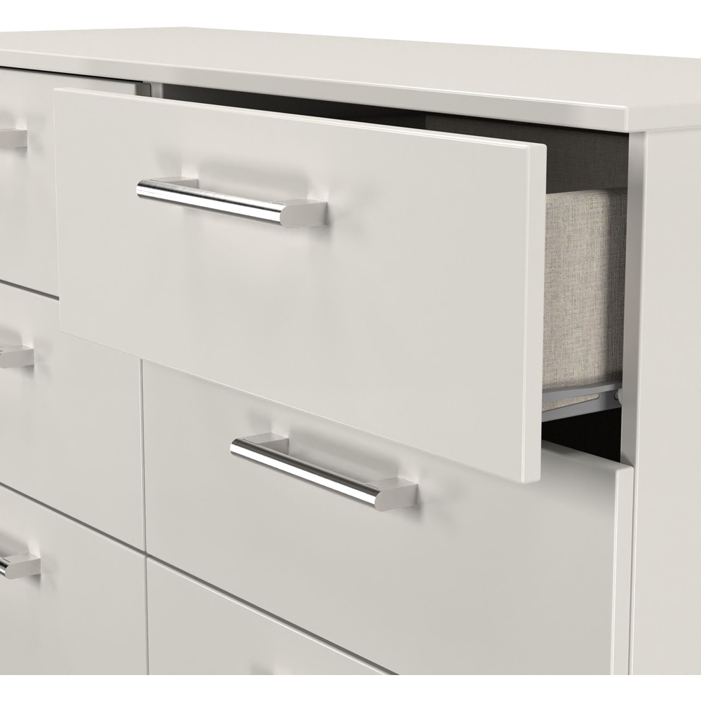 Crowndale Devon 6 Drawer Matt Grey Wide Chest of Drawers Ready Assembled Image 6