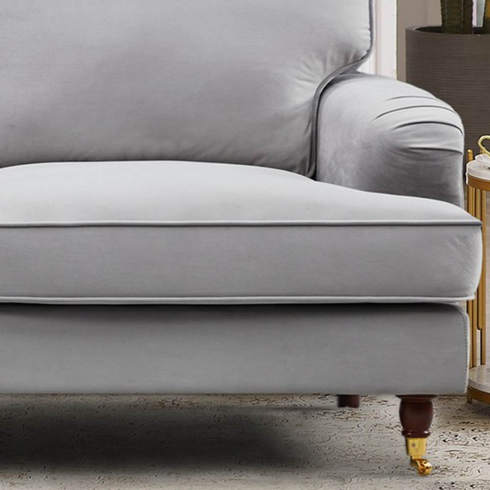 Woodbury 2 Seater Grey Velvet Sofa Image 3