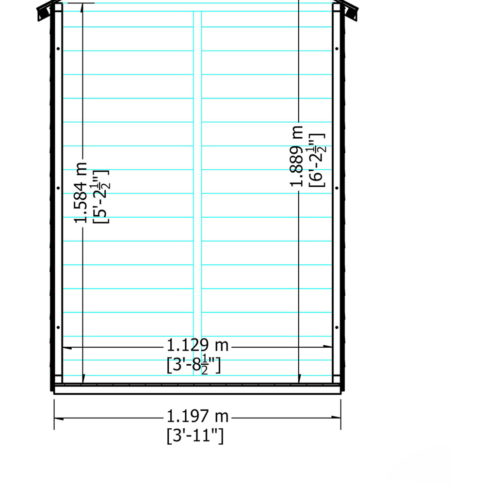 Shire 4 x 3ft Double Door Dip Treated Overlap Shed Image 8