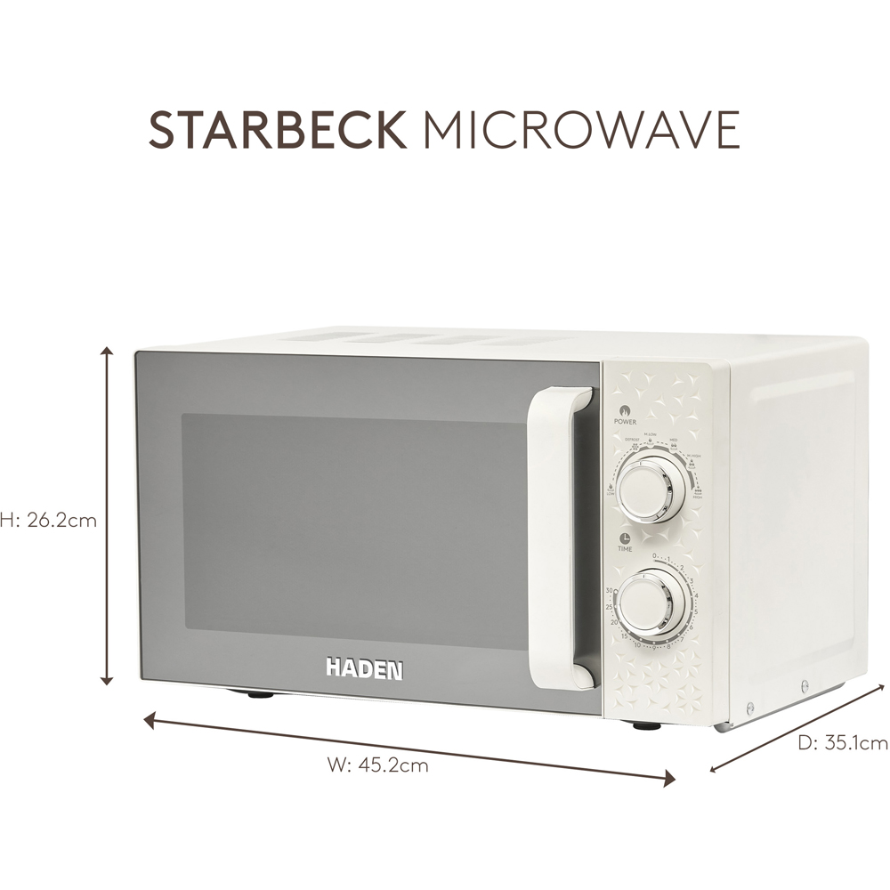 Haden Starbeck 212399 White 20L Manual Microwave 800W Image 5