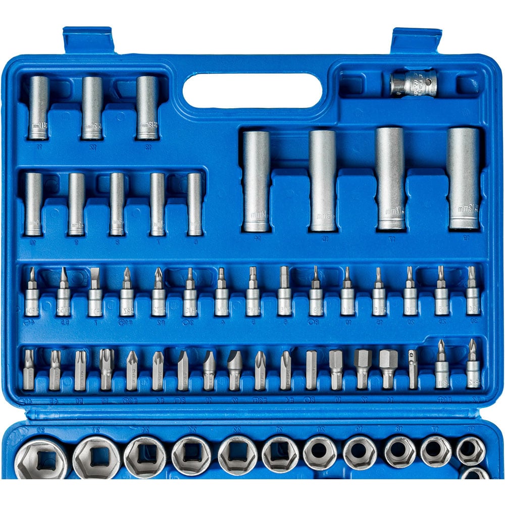 tectake 94 Piece Ratchet and Socket Set in Plastic Case Image 5
