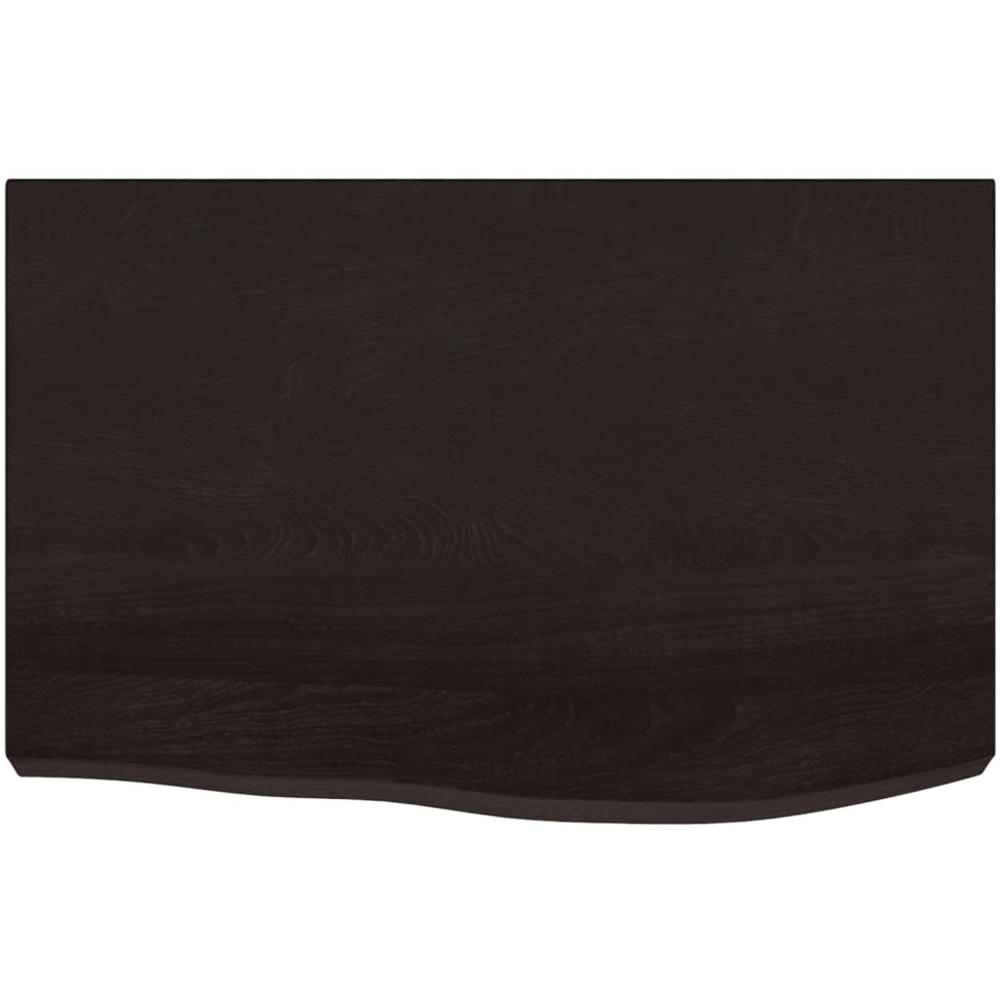 vidaXL 60 x 40 x 6cm Dark Brown Treated Solid Wood Oak Wall Shelf Image 3