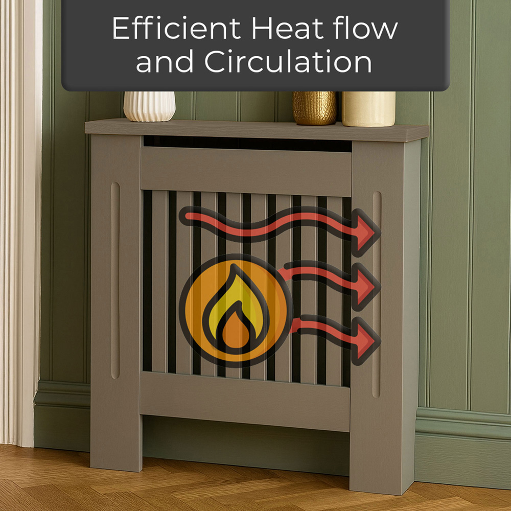 Neo Grey Decorative Wooden Radiator Cover Small Image 8